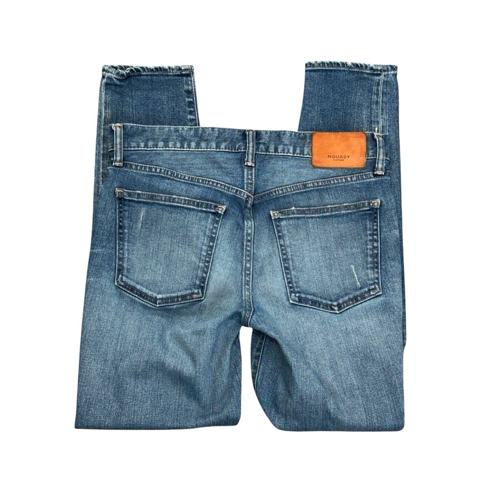 Moussy Women's 28 Tapered Leg Jeans Japan Selvedge Blue 27.5" Midrise